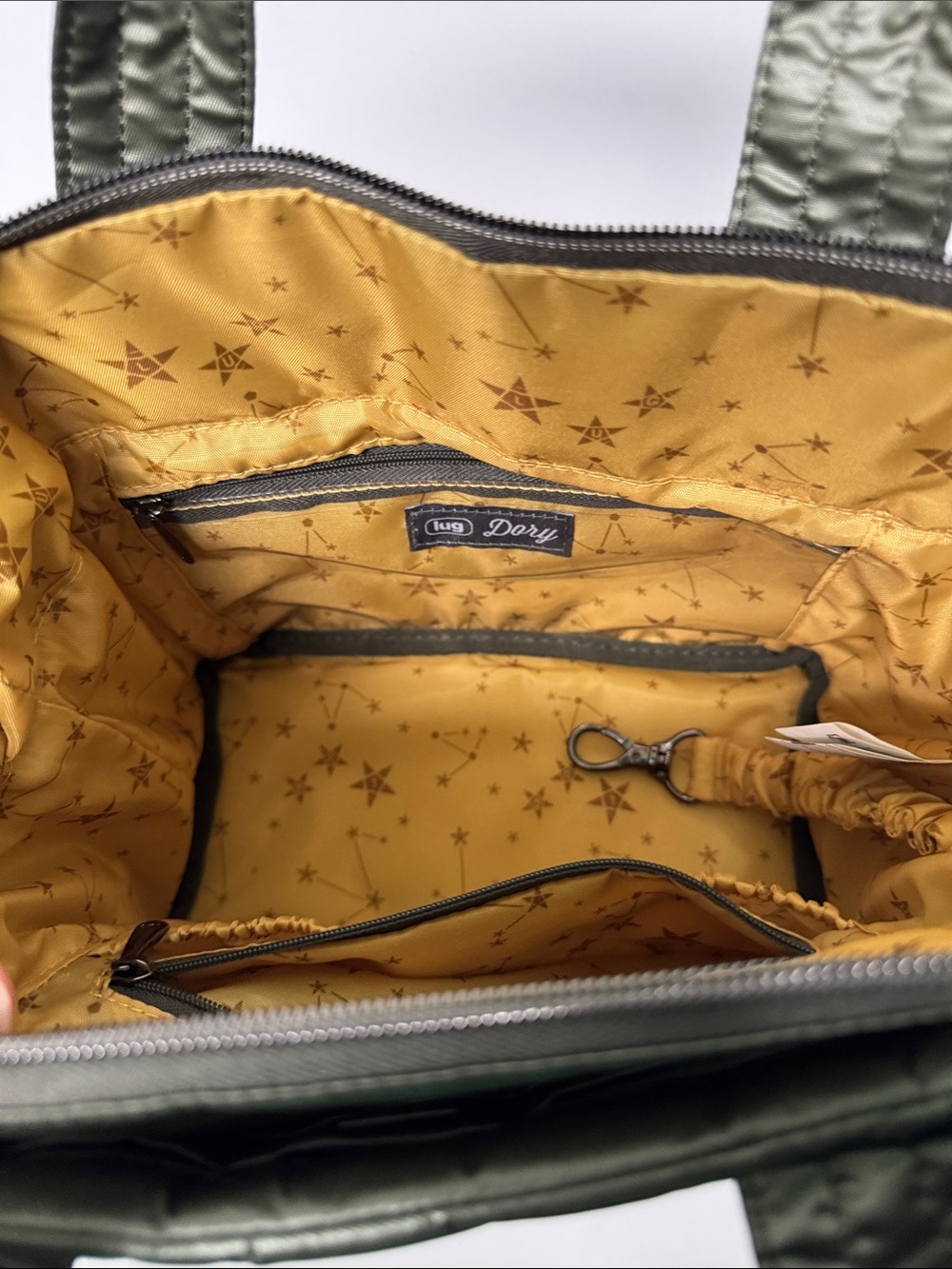 Lug Dory Mini Metallic Olive Crossbody Bag - Picture 8 of 13